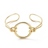 Brass Round Circle Open Cuff Bangle BJEW-F445-16G-1