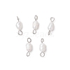 Natural Cultured Freshwater Pearl Potato Links Connector Charms PALLOY-JF04173-01-1