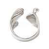 Irregular Brass Open Cuff Rings for Women RJEW-A046-09P-3