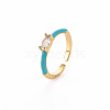 Brass Enamel Cuff Rings RJEW-T016-29I-NF-3