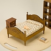 Wooden Double Bed Miniature Ornaments PW-WGA2EE5-01-5