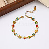 304 Stainless Steel Pave Rhinestone Link Chain Bracelets WG48A04-02-1