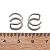 304 Stainless Steel 2 Line Hoop Clip on Nose Rings AJEW-A062-07P-5