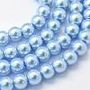 Baking Painted Pearlized Glass Pearl Round Bead Strands X-HY-Q003-10mm-24-1