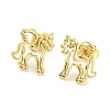 Hollow Out Unicorn 304 Stainless Steel Stud Earrings EJEW-G359-05G-1