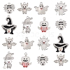 14Pcs 7 Styles Halloween Theme Rack Plating Luminous Alloy Enamel Pendants ENAM-FS0002-10P-1
