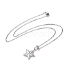 Non-Tarnish 304 Stainless Steel Pentagram Pendant Necklace for Women STAS-E154-23P-2