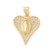 Brass Micro Pave Clear Cubic Zirconia Pendants CU-CBA03AF-09B-G-1