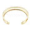 Colorful Cubic Zirconia Double Line Open Cuff Bangle BJEW-N014-011-3