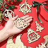 20Pcs 10 Styles Christmas Theme Undyed Wood Big Pendants WOOD-YW0001-25-4