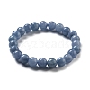 Natural Quartz Imitation Aquamarine Beaded Stretch Bracelets for Women Men BJEW-F483-02-4