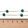 Stainless Steel & Imitation Pearl Round Link Chain Necklaces for Women WGE4439-06-4
