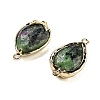 Natural Ruby in Zoisite Faceted Teardrop Connector Charms G-B081-03G-08-2
