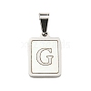 304 Stainless Steel Pave Natural White Shell Pendants STAS-S130-03P-G-1