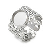 304 Stainless Steel Cuff Ring Components SA-CBA37BC-14B-P-1