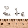 Brass Micro Pave Cubic Zirconia Studs Earrings Findings EJEW-H128-05P-3