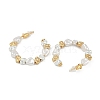 Brass & Plastic Imitation Pearl C-Shaped Stud Earrings EJEW-Q391-08G-2