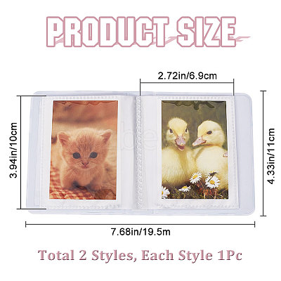2 Books 2 Colors 3 Inch PVC Mini Love Heart Hollow Photocard Holder Book AJEW-CP0005-84-1