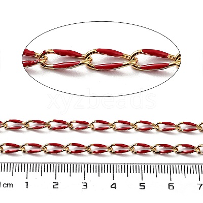 Ion Plating(IP) 304 Stainless Steel Enamel Twisted Oval Link Chains CHS-K019-02G-04-1