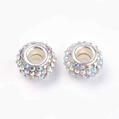 Grade A Rhinestone European Beads CPDL-H001-12x9mm-10-1