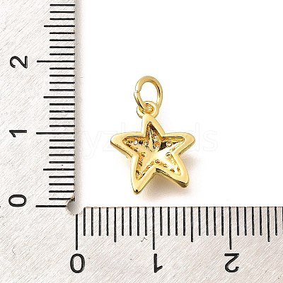 Brass Micro Pave Clear Cubic Zirconia Pendants KK-Q040-01F-G-1