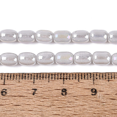 Electroplate Opaque Glass Beads Strands EGLA-Q132-03A-C01-1
