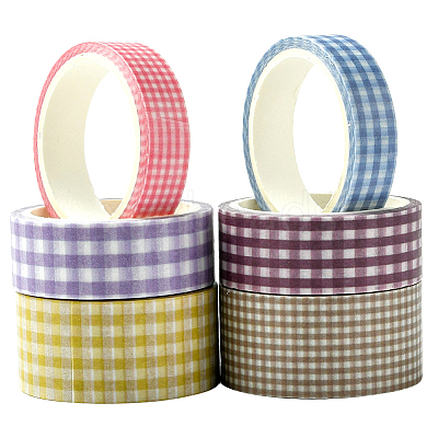 1 Bag 6 Rolls DIY Scrapbook Decorative Paper Tapes DIY-SP0005-15C-1