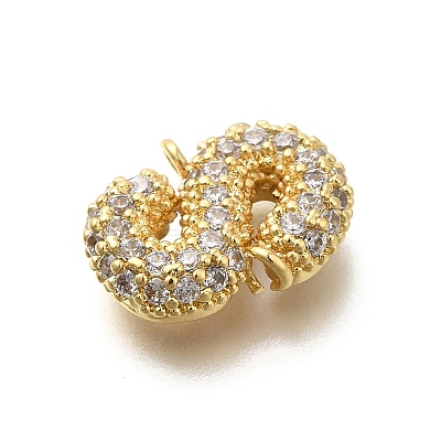 Brass Micro Pave Cubic Zirconia Letter Links KK-I717-04S-1