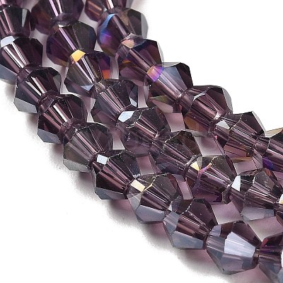 Transparent Electroplate Glass Beads Strands GLAA-F029-2mm-A04-1