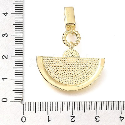 Brass Micro Pave Cubic Zirconia Pendants KK-S049-03G-1