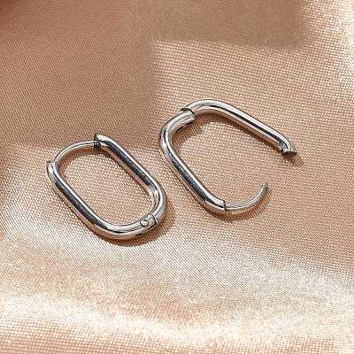 Non-Tarnish 304 Stainless Steel Oval Hoop Earrings EJEW-M218-02A-P-1