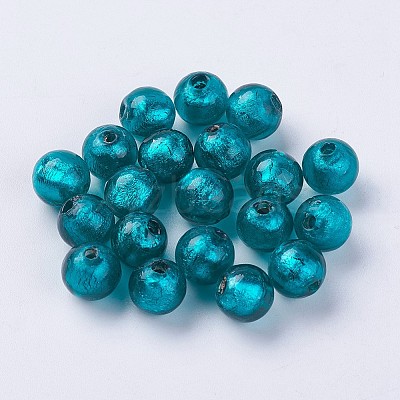 Handmade Silver Foil Lampwork Beads LAMP-J089-P11-1