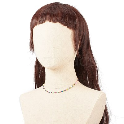 Glass Seed Beaded Necklace NJEW-JN03825-01-1