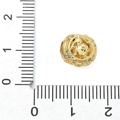Brass Micro Pave Cubic Zirconia Beads KK-Z095-04G-05-1