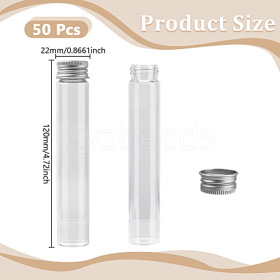 50Pcs Glass Bottles Bead Containers CON-DR0001-06D-1