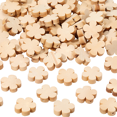 100Pcs Unfinished Maple Wood Beads WOOD-PA0001-66-1