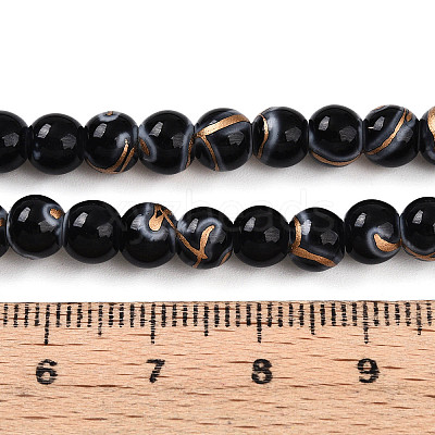 Baking Paint Glass Beads Strands DGLA-N010-6mm-10-1