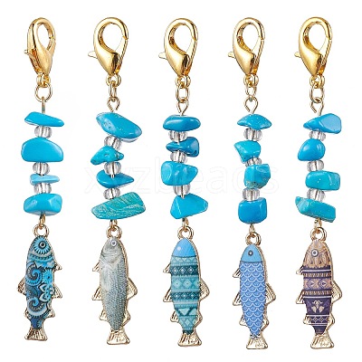 Alloy Enamel Pendant Decorations HJEW-JM01729-1