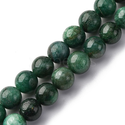 Natural Fuchsite Beads Strands G-K393-A02-8mm-1