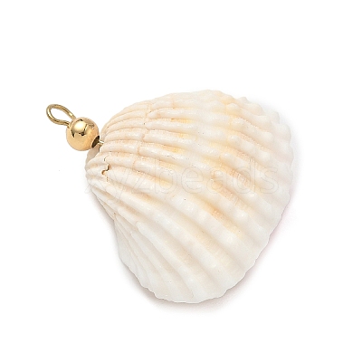 Natural Shell & Round Glass Pendants PALLOY-MZ00912-08-1