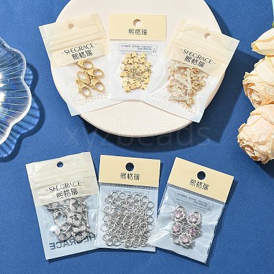 SHEGRACE Bras Micro Pave Clear Cubic Zirconia Snap Clasps XGRQ5F095-808P-1