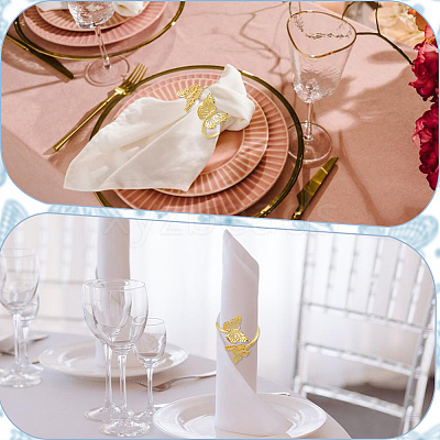 Butterfly Iron Napkin Rings AJEW-WH20070-109G-1
