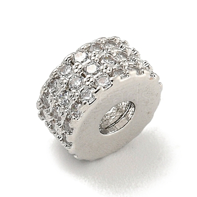 Rack Plating Brass with Cubic Zirconia Beads KK-B091-04B-04P-1