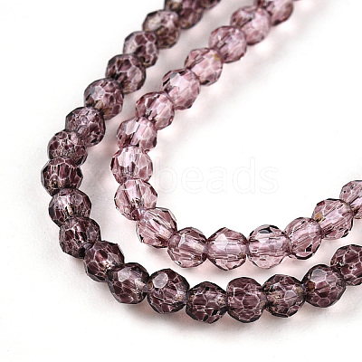 Transparent Gradient Color Glass Beads Strands GLAA-H021-01A-22-1