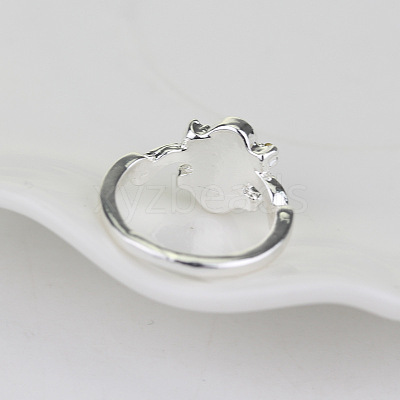 Alloy with Natural Lapis Lazuli Finger Rings FS-WGF3EDB-01-1