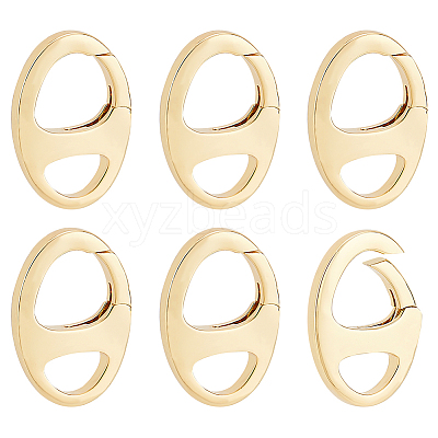 6Pcs Brass Spring Gate Rings KK-BC0009-99-1