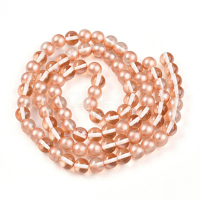 Baking Paint Transparent Glass Beads Strands DGLA-N011-10mm-04-1