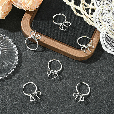 6Pcs Adjustable Brass Finger Rings Components KK-BBC0021-26-1