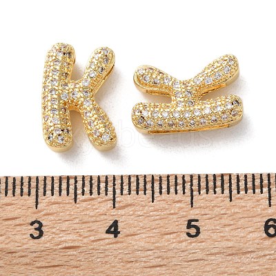 Rack Plating Brass Micro Pave Cubic Zirconia Slide Charms KK-C084-34G-K-1