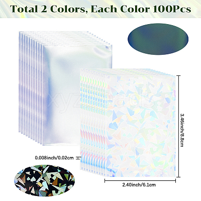 2 Bags 2 Styles Rectangle Laser Transparent Plastic Packaging Bags ABAG-SP0001-46A-1
